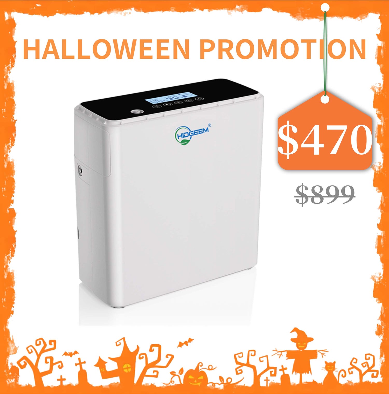 Hidgeem SJ-OX1C 1-6L Adjustable Continuous Flow Battery Portable Oxygen Concentrator