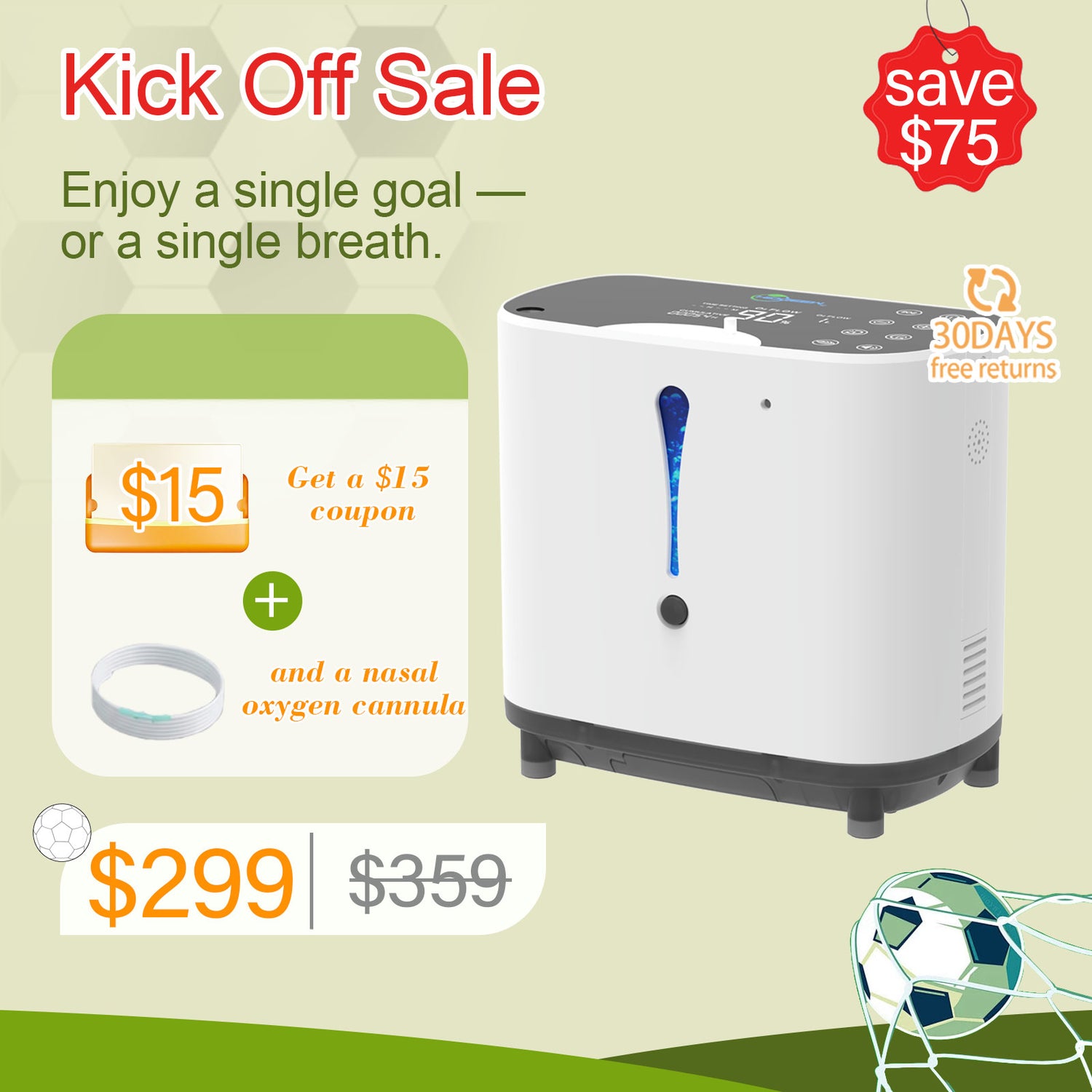 Hidgeem SJ-OX1A 1-6L Adjustable Home Oxygen Concentrator