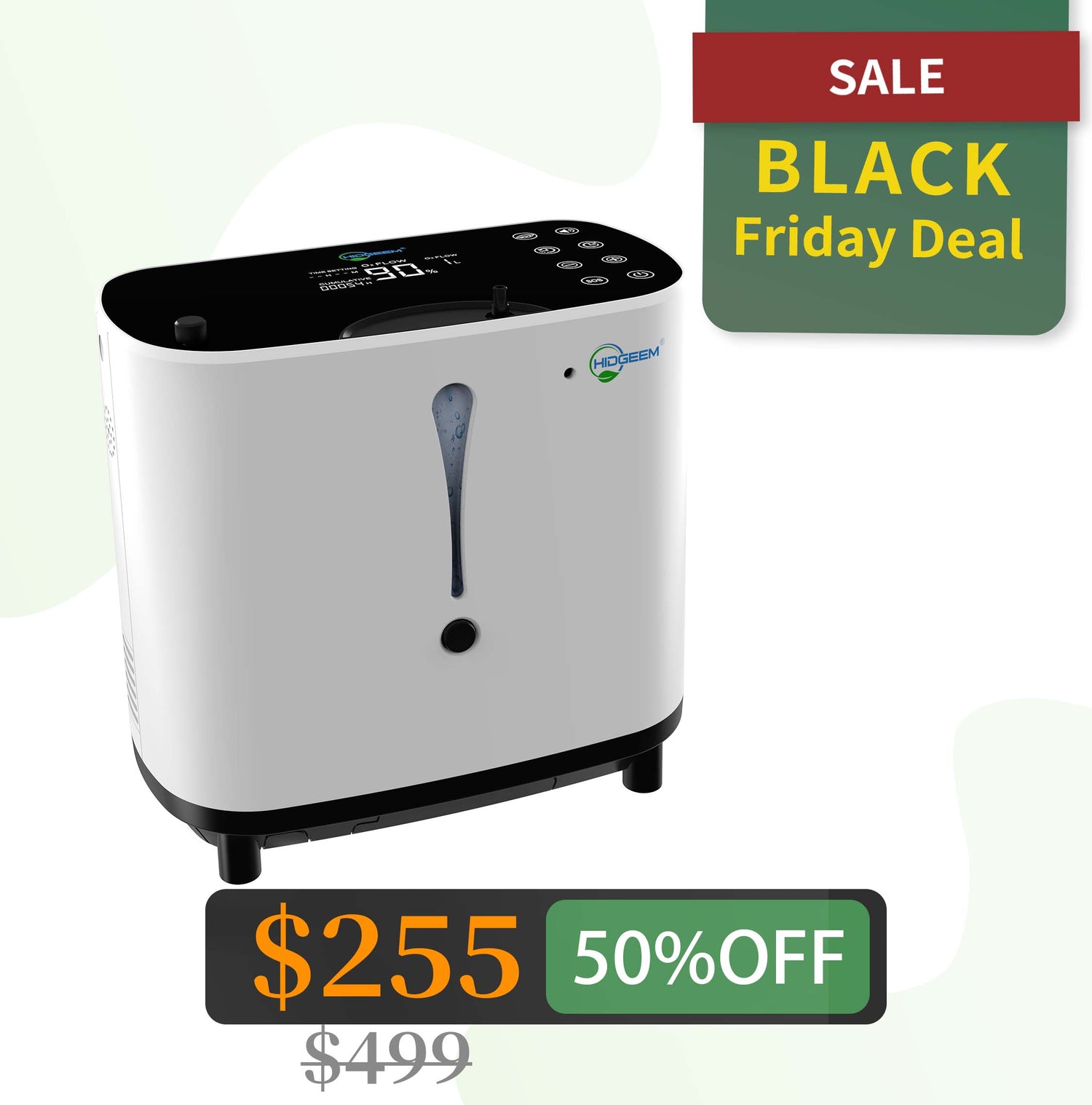 Hidgeem SJ-OX1A 1-6L Adjustable Home Portable Oxygen Concentrator