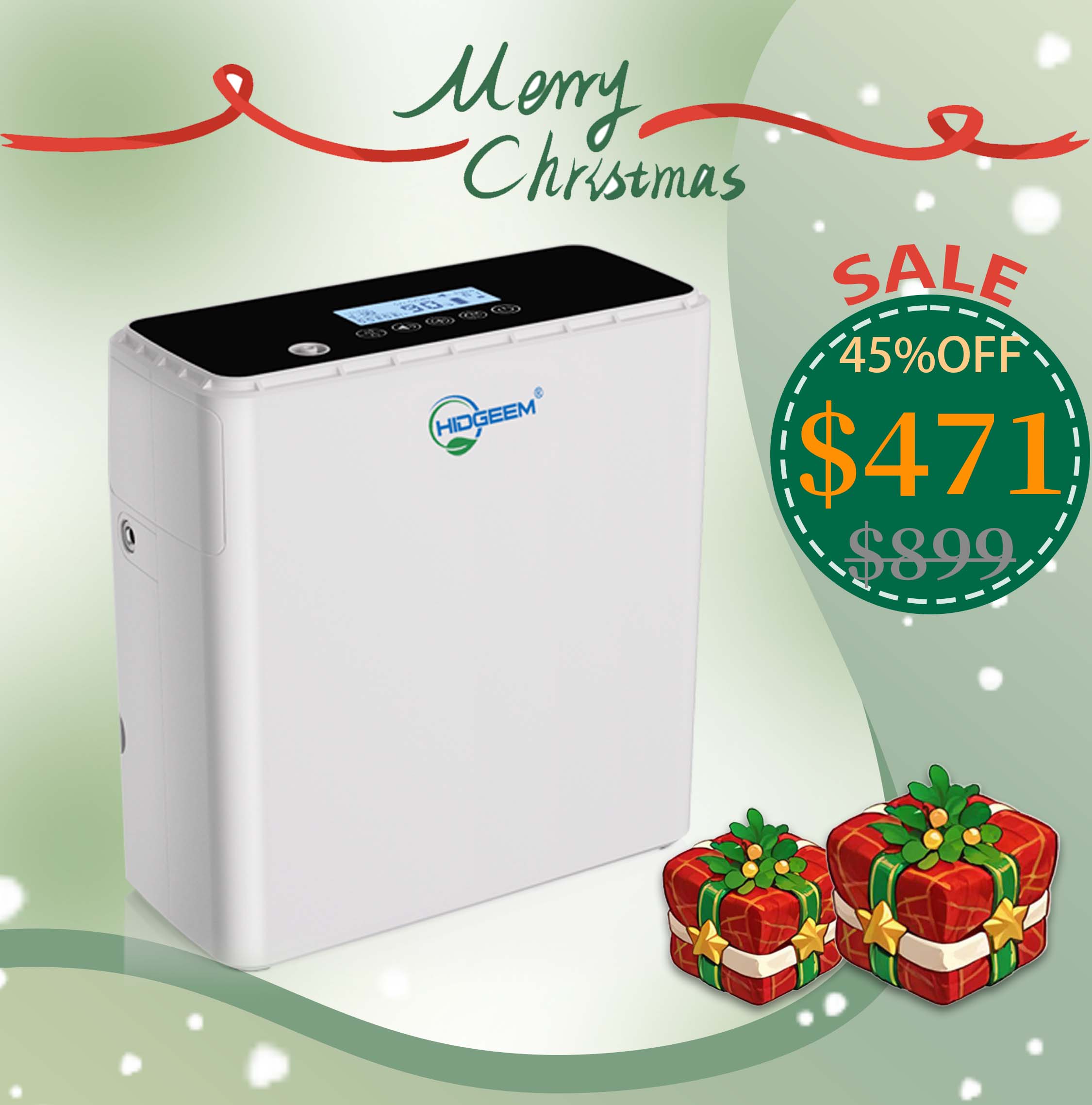 Hidgeem SJ-OX1C 1-6L Adjustable Continuous Flow Battery Portable Oxygen Concentrator