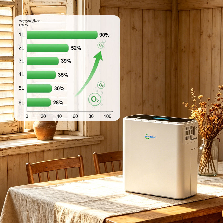 Hidgeem SJ-OX1C 1-6L Adjustable Continuous Flow Battery Portable Oxygen Concentrator